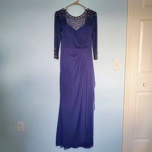 Alex Evenings Midnight long-sleeve dress (6P)